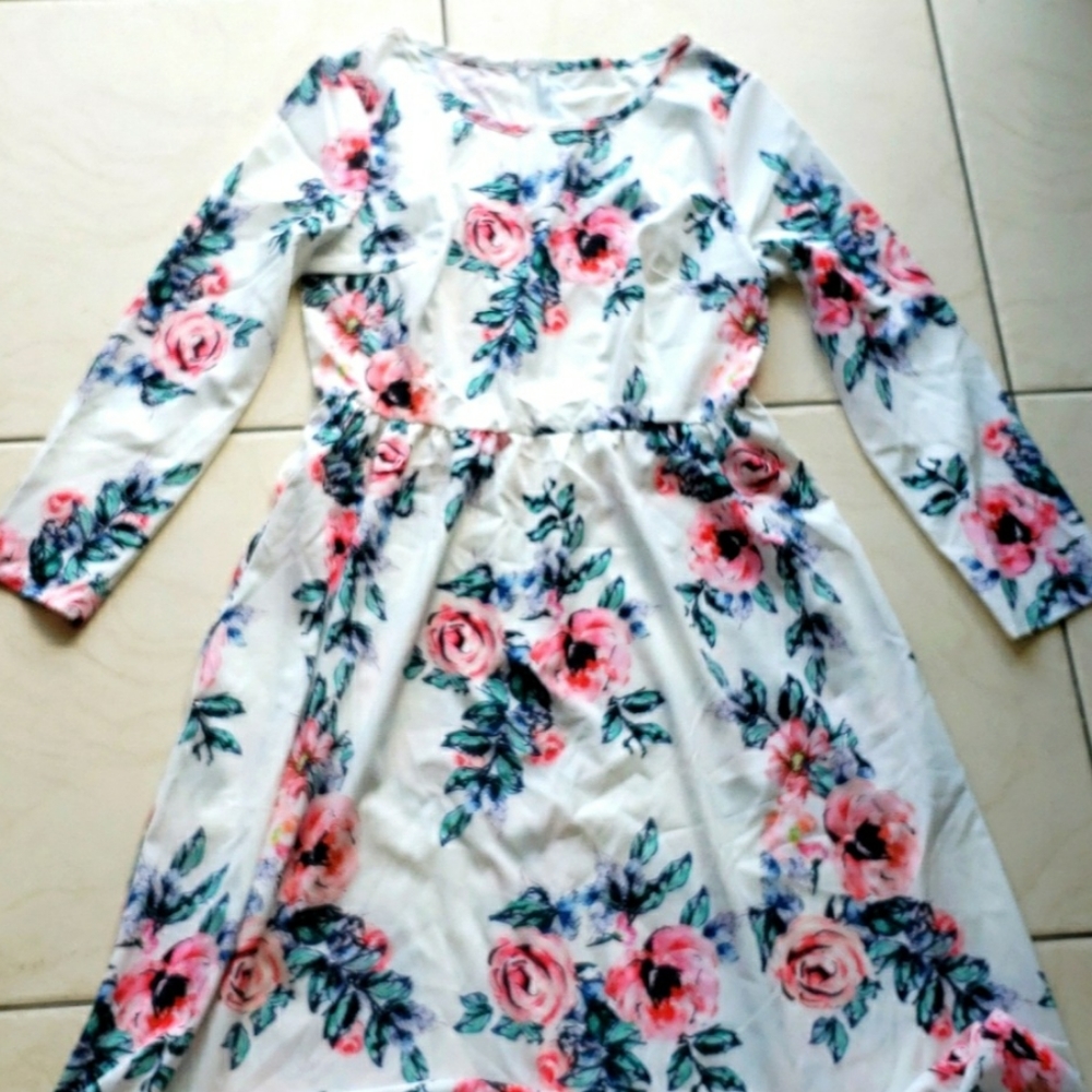 #10440-10 ❤🔥Dress Long Sleeve,XL,floral print.